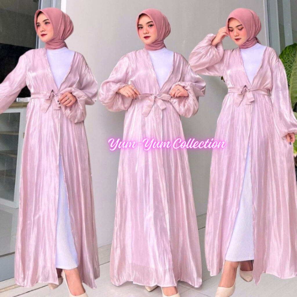 Jual Kirim Hari Ini Outer Shimmer Long Outer With Belt Outer