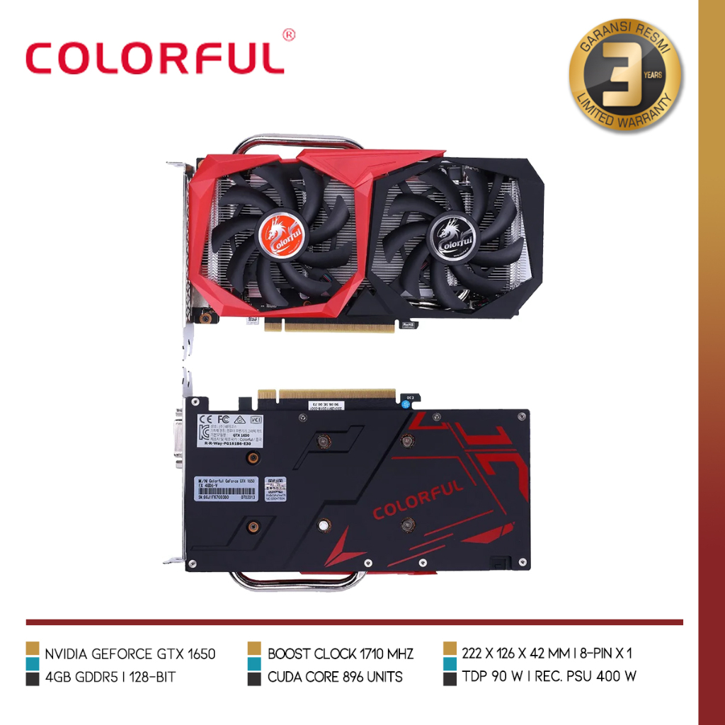 Jual Colorful GeForce GTX 1650 EX 4GD6-V | Shopee Indonesia