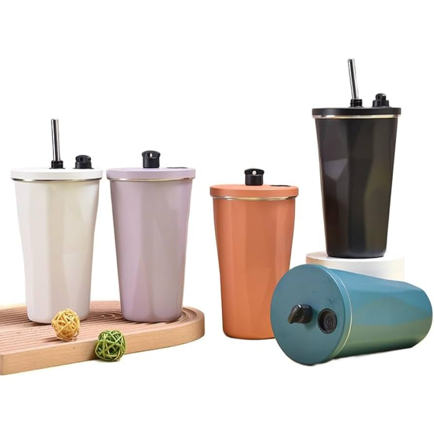 Jual Tumbler coffee Cup+sedotan High Quality Vacuum Insulated 600ml ...