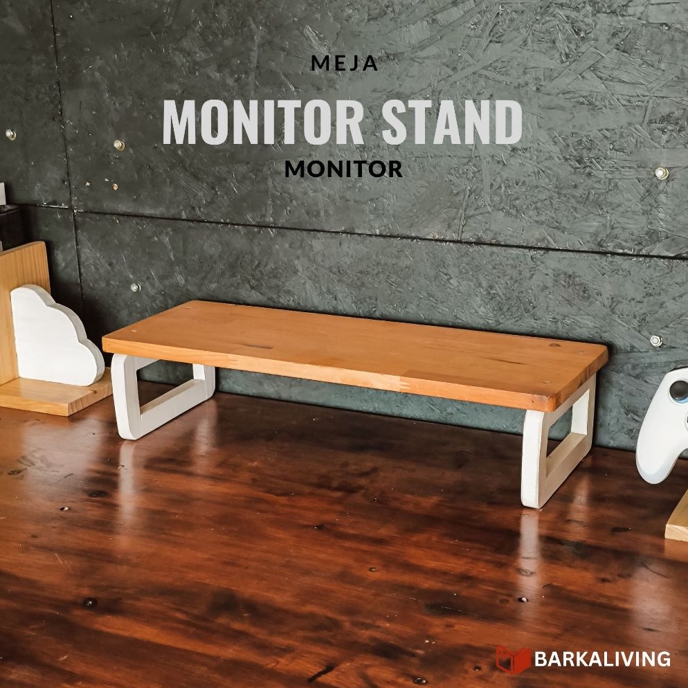 Jual el baru Meja Monitor Stand Riser Laptop Kayu Dudukan Laptop ...