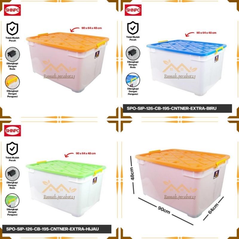 Jual [KARGO] SHINPO Kontainer Plastik Dengan Roda Xtra Container Box ...