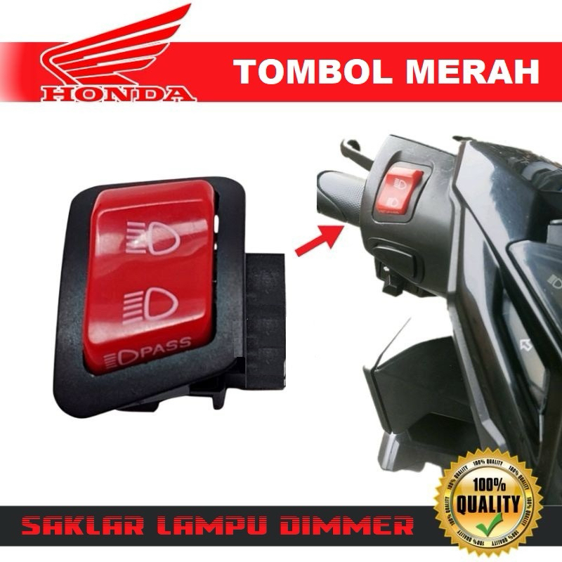 Jual Saklar Lampu Tombol Merah Vietnam Dim 3titik Tec Revo Beat Fi Blade New Vario 125 Shopee