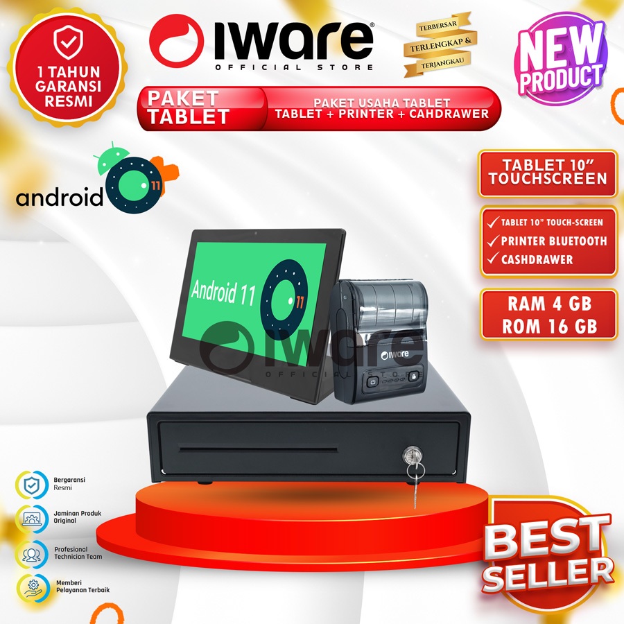 Jual Iware Paket Tablet Android Mesin Kasir + Laci + Printer Mobile ...
