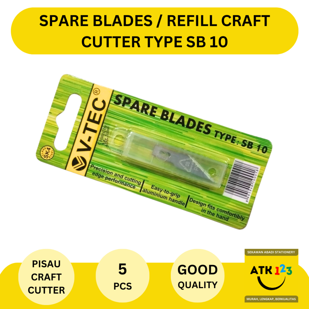 Jual Spare Blade / Refill Craft Cutter V-Tec SB 10 - isi 5 pcs | Shopee ...