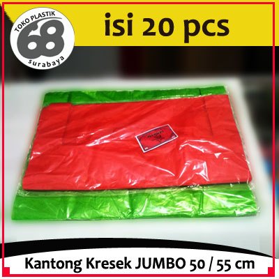 Kresek Jumbo ukuran 50/55 cm warna isi 20 pcs