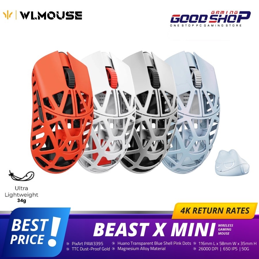 Jual WL MOUSE BEAST X MINI Wireless Gaming Mouse Shopee Indonesia