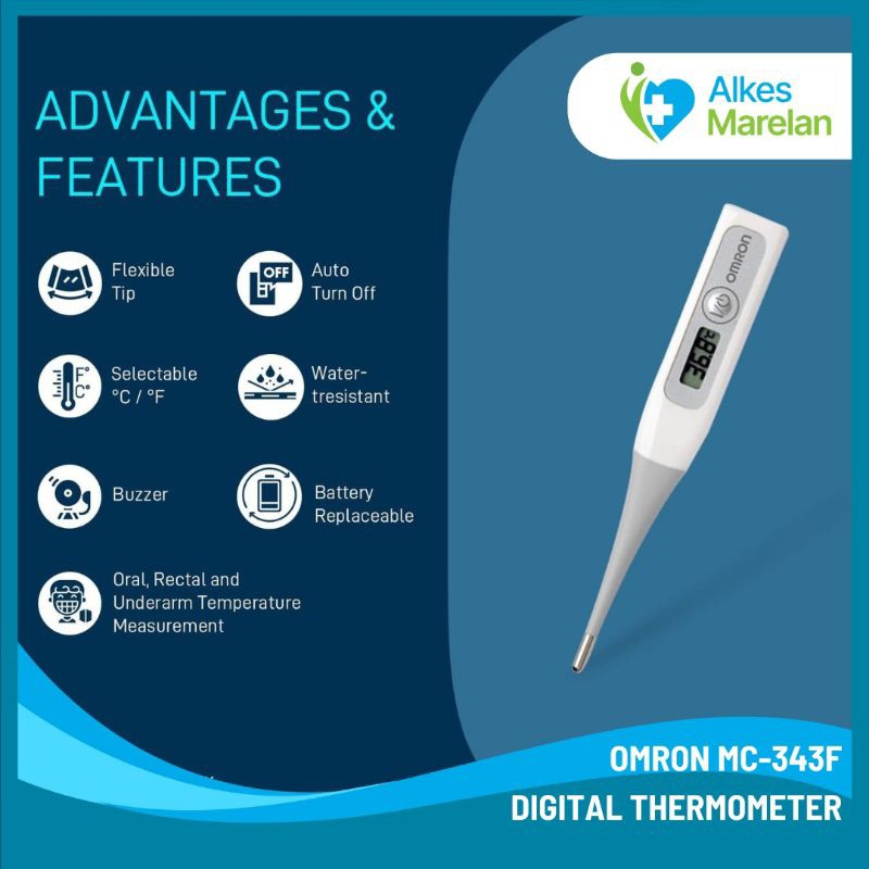Jual OMRON - Thermometer Digital Omron MC-343F / Thermometer Elastis ...