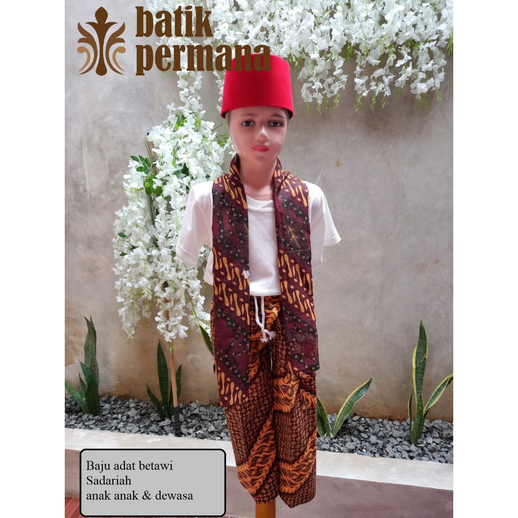 Jual Baju adat betawi sadariah anak, betawi batik anak anak dan dewasa ...