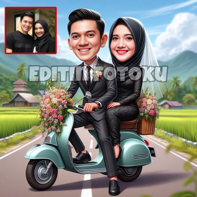 Jual Soft File Edit Foto Karikatur Digital Unik Sketsa Ilustrasi