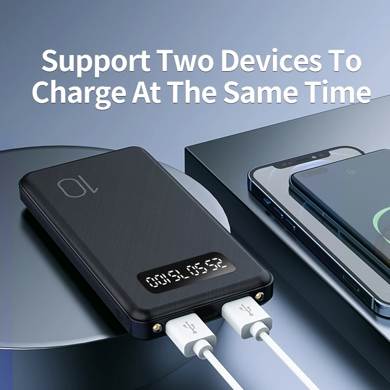 KIVEE Powerbank 10000 mah & Charger 30w & kabel data Ungu three-piece set - Garansi 1 tahun