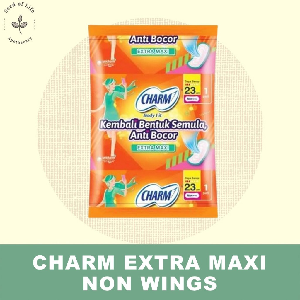 Jual Charm Extra Maxi 23 cm- Non Wing Renceng. pembalut. RCG | Shopee ...