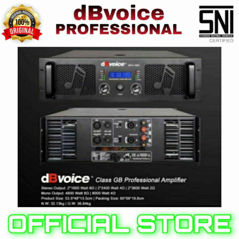 Jual power amplifier 2 channel db voice npa 1600 power amplifier class
