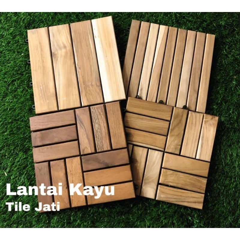 Jual Decking Tile Lantai Kayu Jati Sudah Finishing Cm X Cm Decking Tile Deck Tile