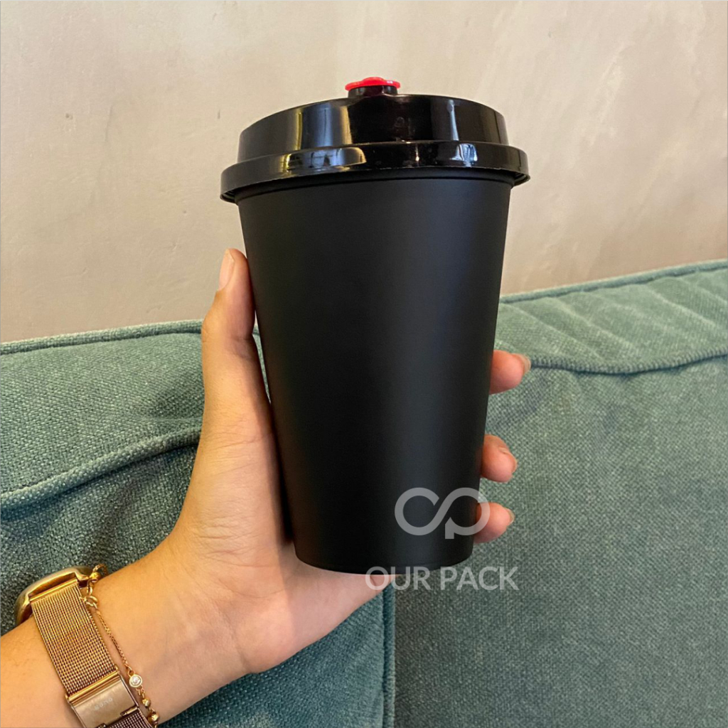 Jual Cup Thinwall Gelas PP Injection Black & Frost 14 oz | Shopee Indonesia