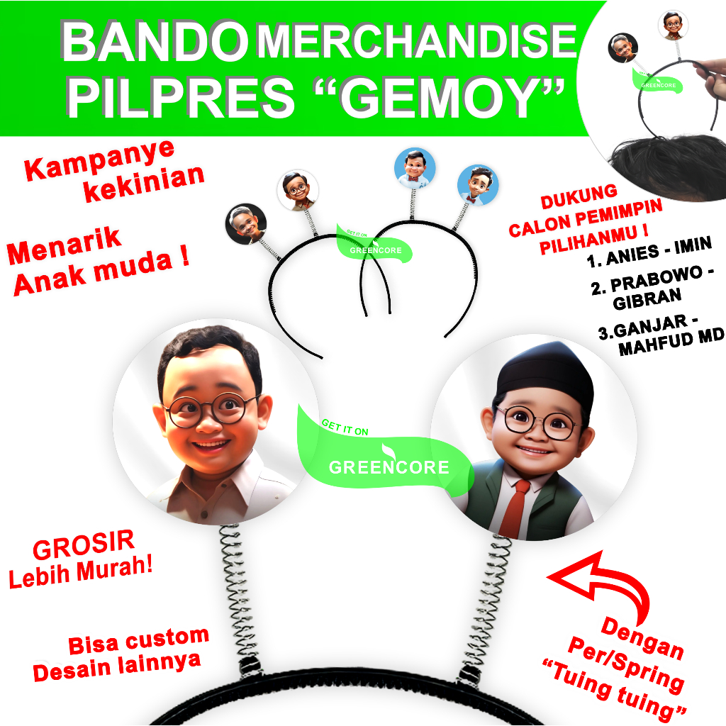 Jual kaos baju prabowo gemoy gibran ganjar mahfud anies cak imin ...