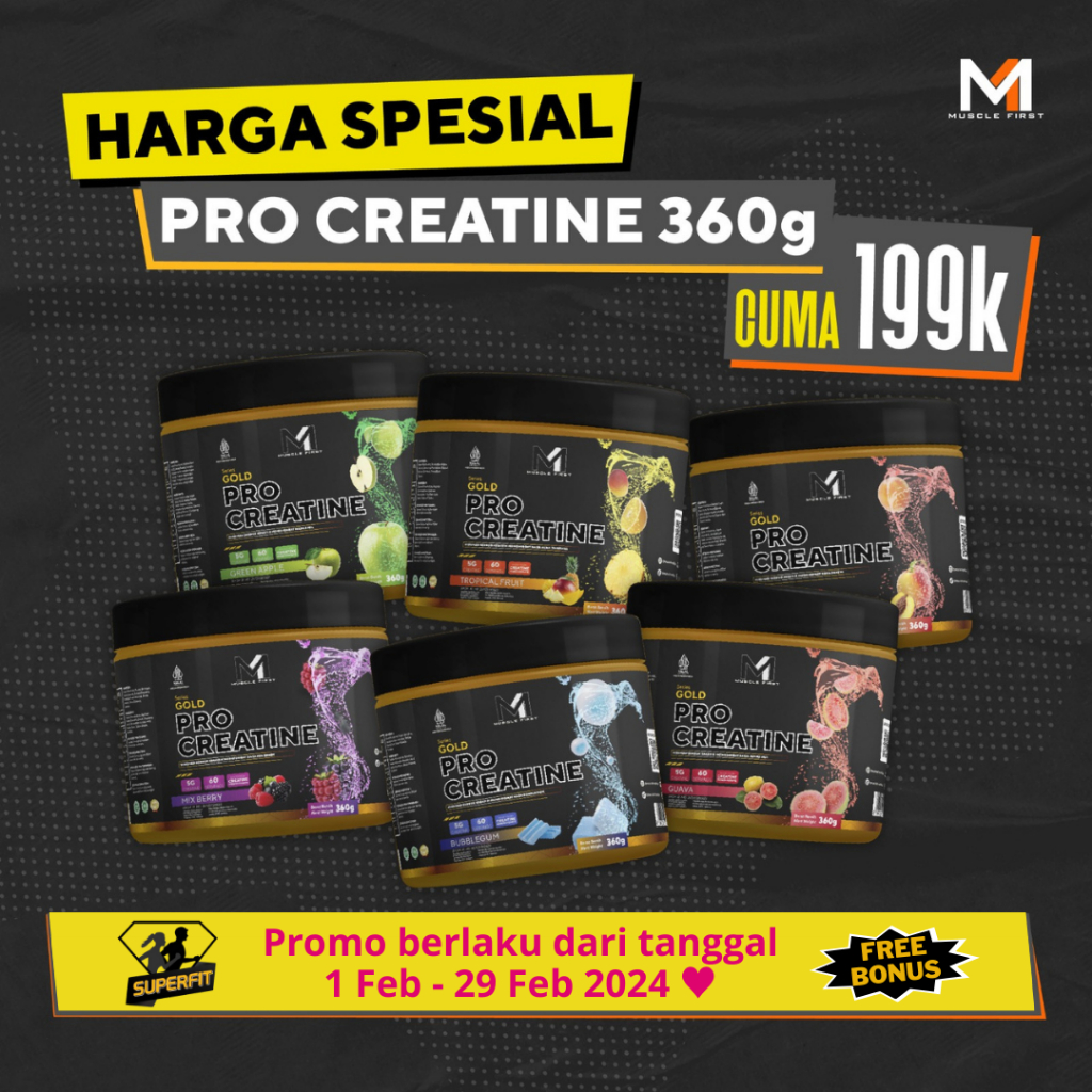 Jual M1 Muscle First Pro Gold Creatine 360 Gr M1 Rasa Bubble Gum Halal