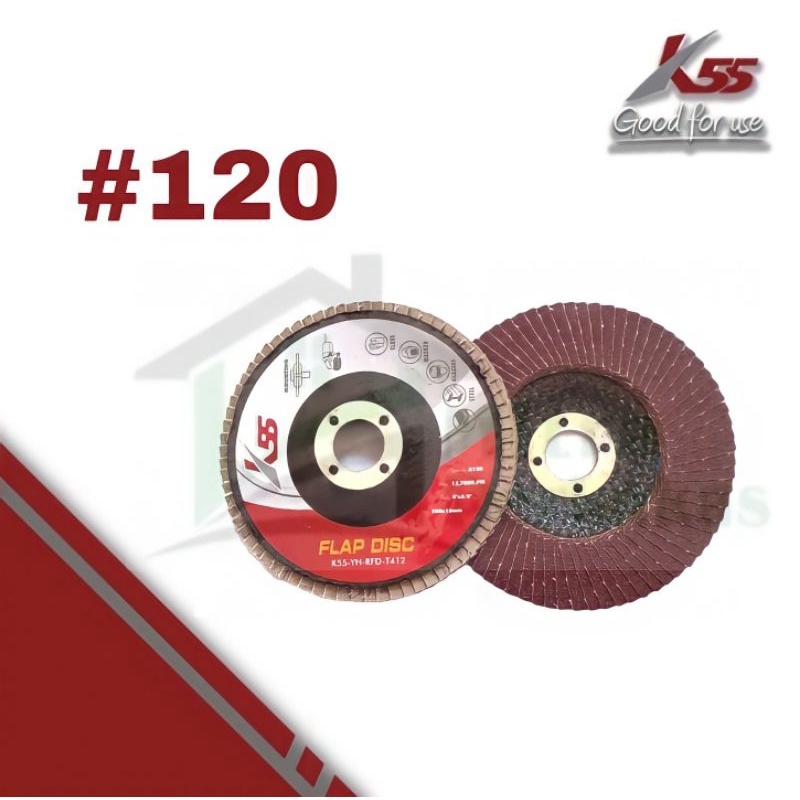 Jual K55 Flap Disc 120 Amplas Bulat Susun Grit 120 Mata Amplas Susun Mesin Gerinda 4 Inch