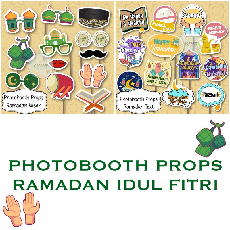 Jual PHOTOBOOTH PROPS RAMADAN IDUL FITRI LEBARAN TONGKAT FOTO RAMADHAN