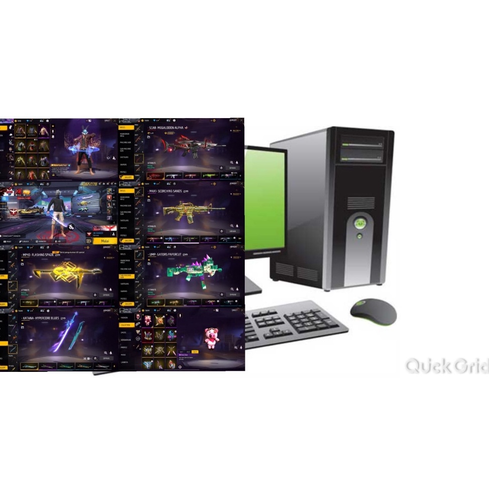 Jual ART K24W CEK DESKRIPSI Pc gaming garena freefire sultan max evogun ...