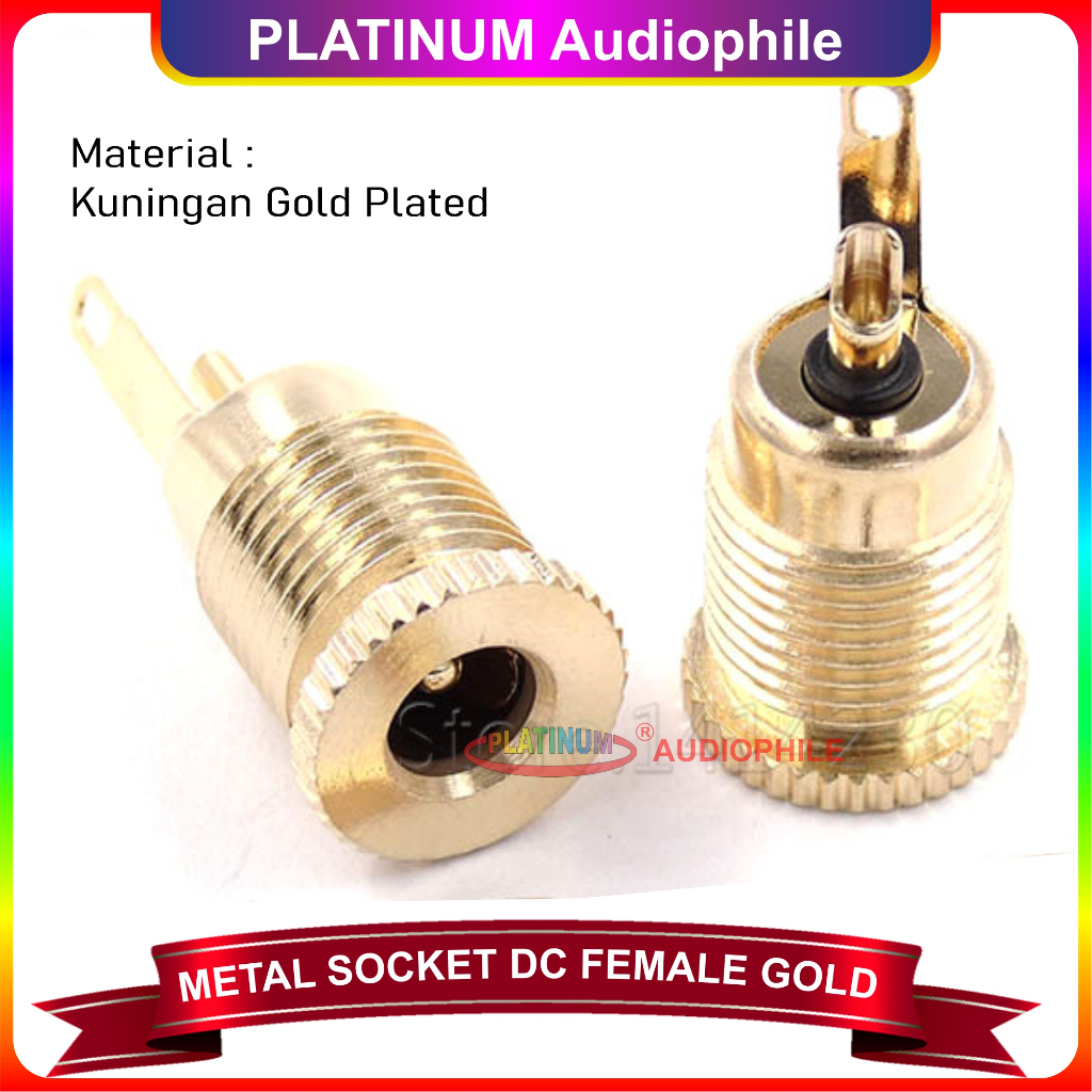 Jual SOCKET DC METAL CHROME FEMALE KUNINGAN SOKET DC ADAPTOR 2.1MM X 5 ...