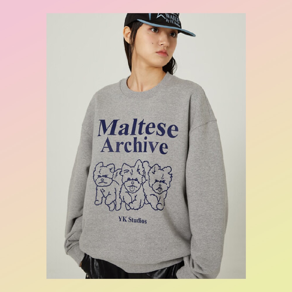 ★ Wai Kei★ Maltese Archive Kara Man to Man Pink YKBE01TS0 Maltese archive line graphic half sleeve tshirts - WaiKei