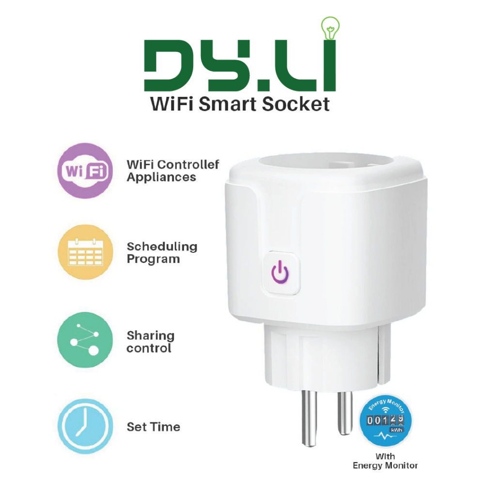 Jual Dyli Smart Plug Smartplug Wifi Socket 16A Works Smart Life / Tuya ...