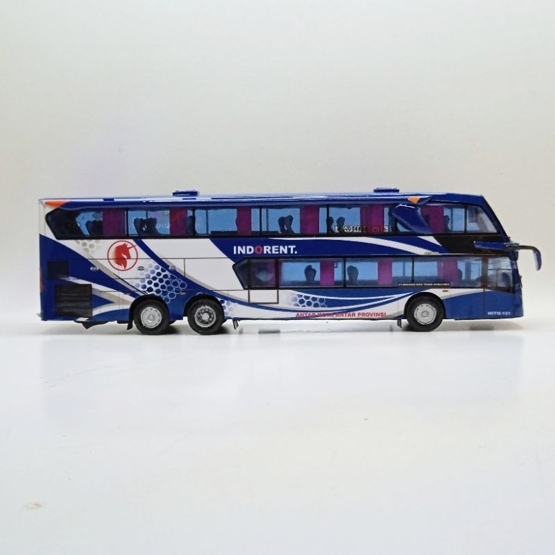 Jual INDORENT body JB3 Double Decker ADIPUTRO Miniatur bus skala 64 ...