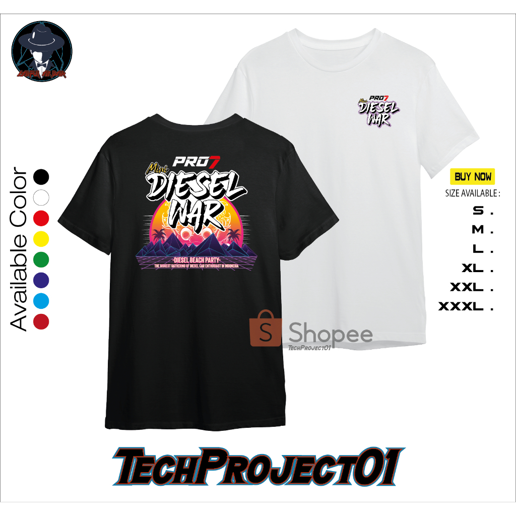 Jual Baju Kaos Pro7 Mini Diesel War 2024 Bali Beach Party Best Quality