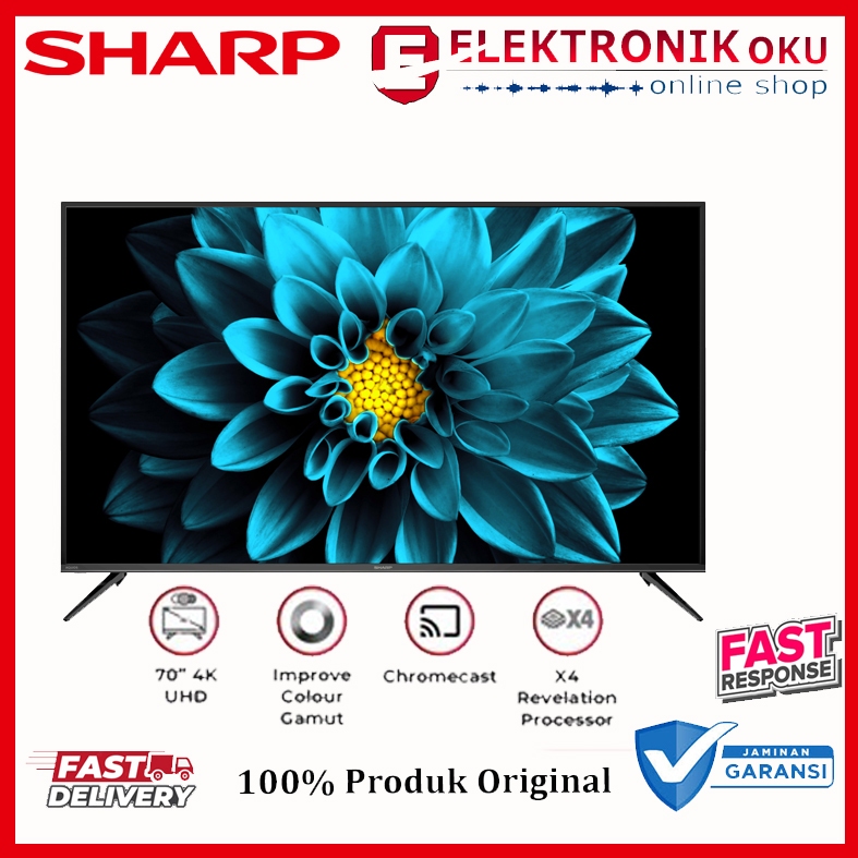 Jual SHARP Android TV UHD 4K 70 inch GARANSI RESMI | Shopee Indonesia