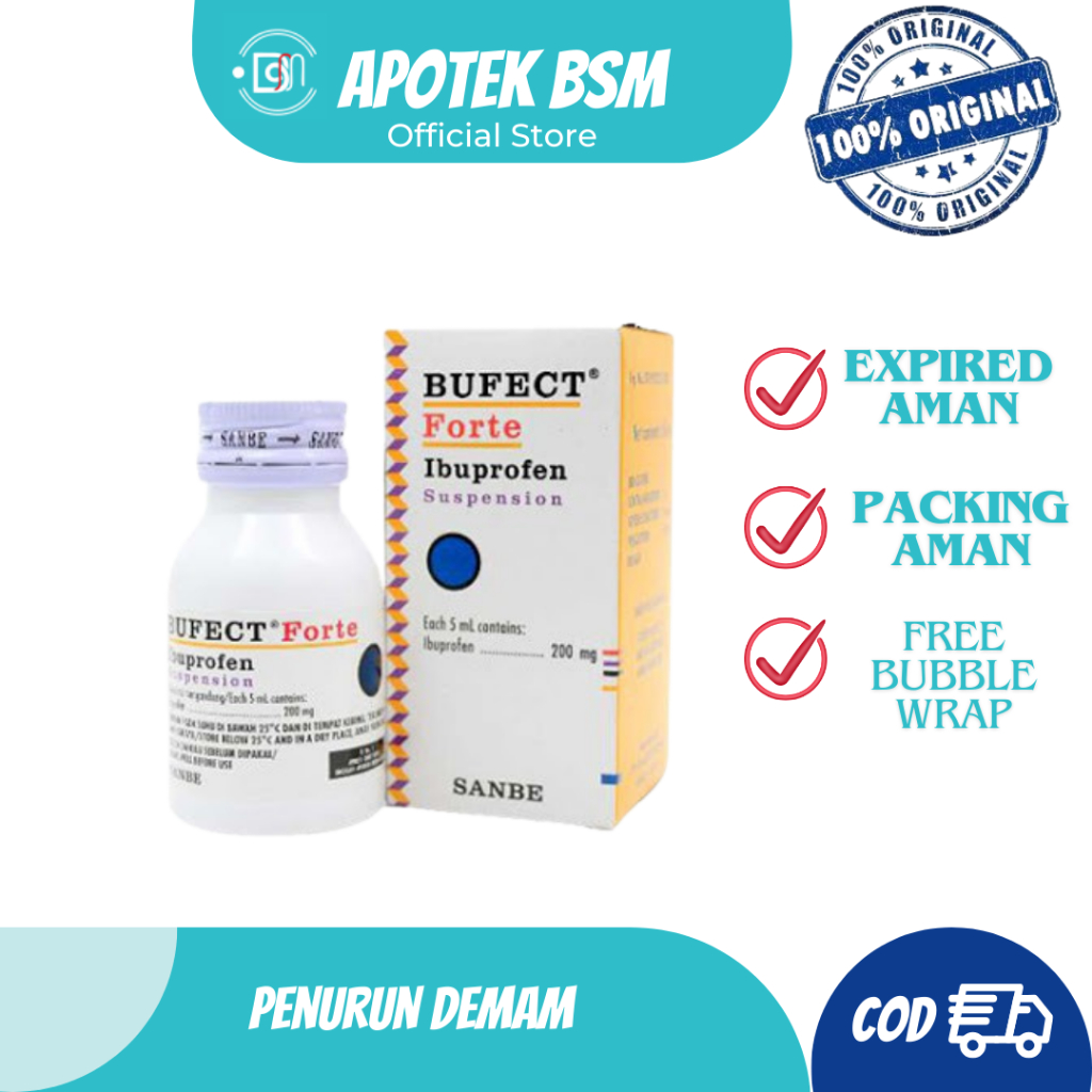 Jual Bufect Forte 200 mg/5 ml Suspensi untuk Meredakan Nyeri (60 ml