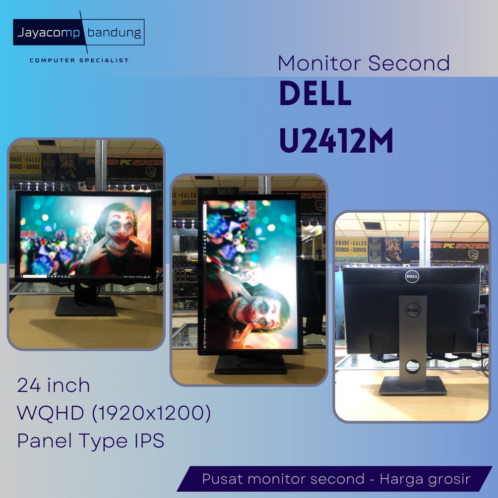 Jual ART H32A Monitor LED 24 Inch Dell Ultrasharp U2412M IPS Second ...