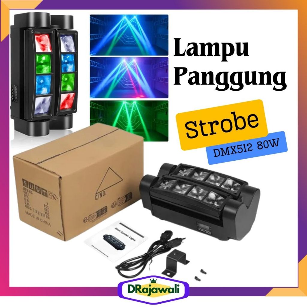 Jual Lampu Sorot Disco Dj Led Rgb Beam Strobo Dmx W Sensor Musik Otomatis Lighting Lamp