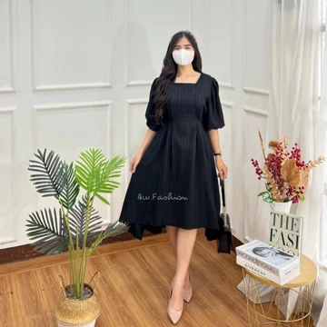 Leona Dress Wanita Midi Casual Lady Crush Premium