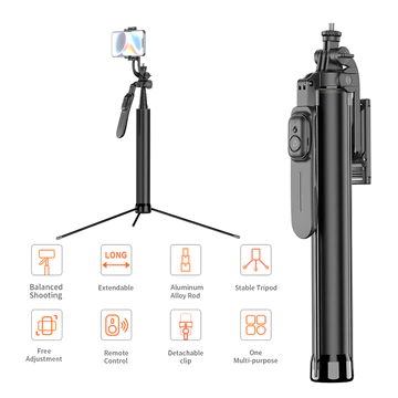Bestool Tripod 1.93 Meter Bluetooth Selfie Stick Remote Tripod HP Kamera DSLR Tongsis Dengan 1