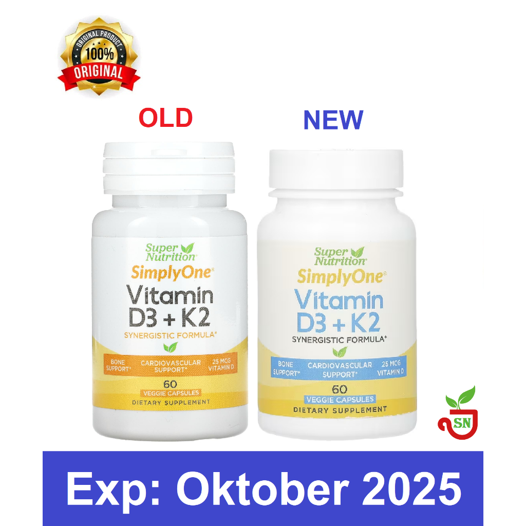 Jual Super Nutrition Vitamin D3 K2 60 Veggie Capsules Brain Fog