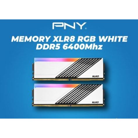 Jual Memory (RAM) PNY LONGDIMM RGB MAKO EXPO 16X2 DDR5 6400MHZ WHITE ...