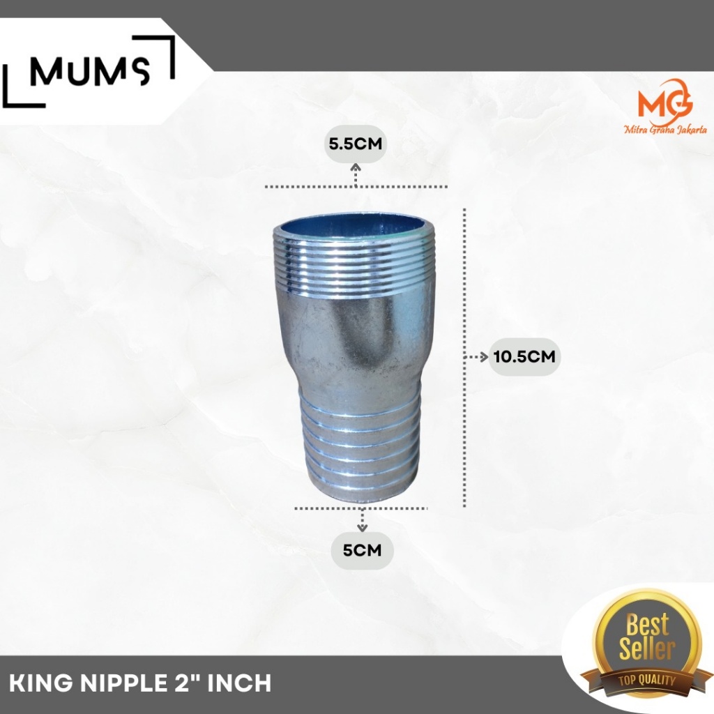 Jual MG King Nipple 2 Inch Nepel Selang Galvanis Sambungan Pipa Npt 2 ...