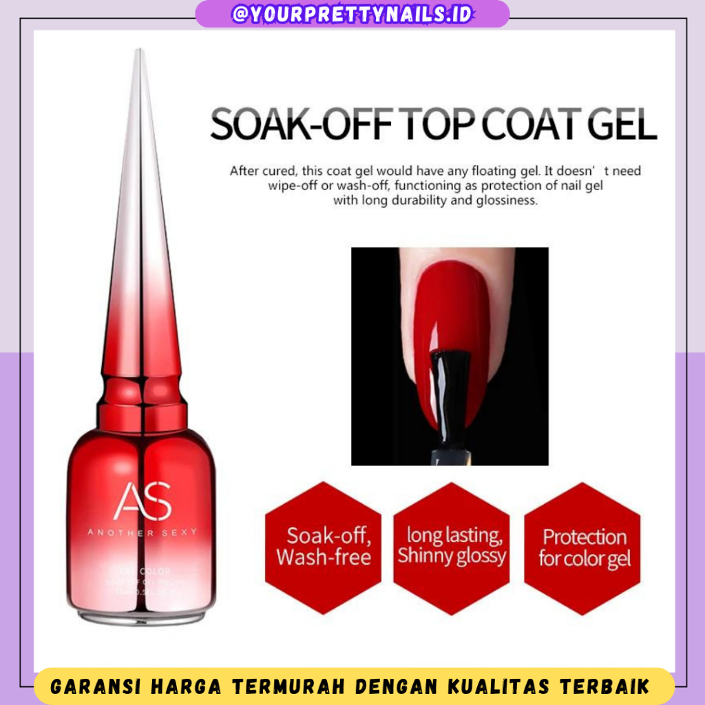 Jual AS RED BOTTLE COAT BASE COAT TOP COAT MATTE COAT SOAK OFF 15 ML