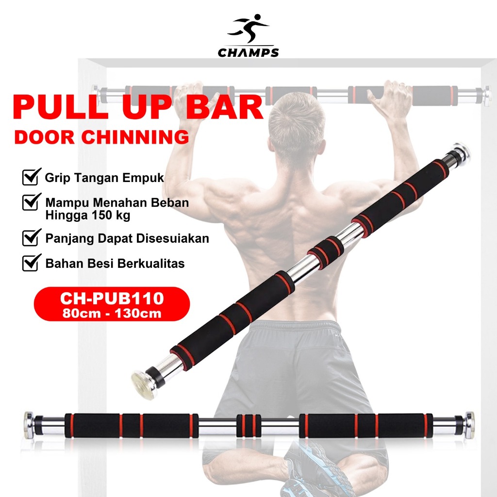 Jual Champs Pull Up Bar Chin Up Iron Gym Alat Fitness Door