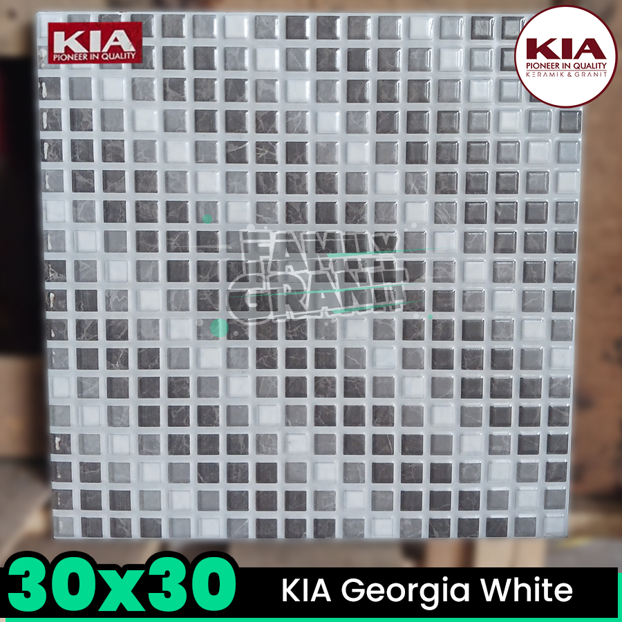 Jual Keramik Kamar Mandi 30x30 Kia Georgia White Lantai Kasar Anti Slip