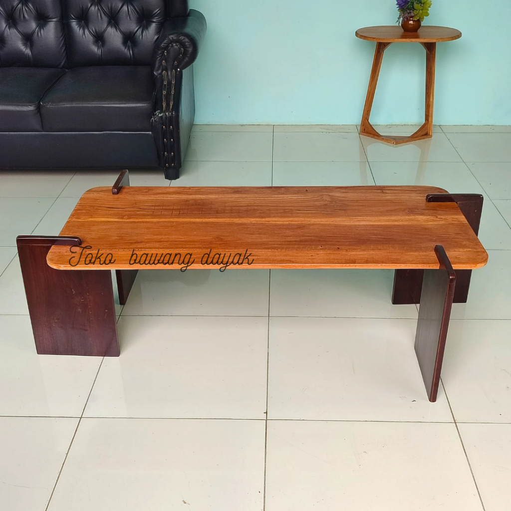 Jual Meja Ruang Tamu Kayu Jati Minimalis Bongkar Pasang Modern Estetik