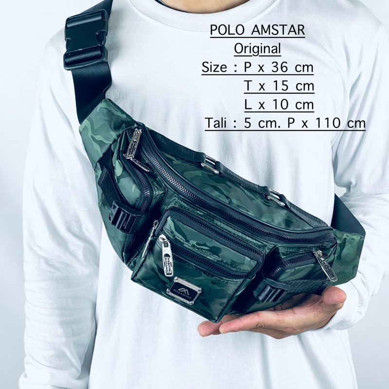 Jual Tas Selempang Pria Waist Bag Sporty Sling Bag Army Outdoor