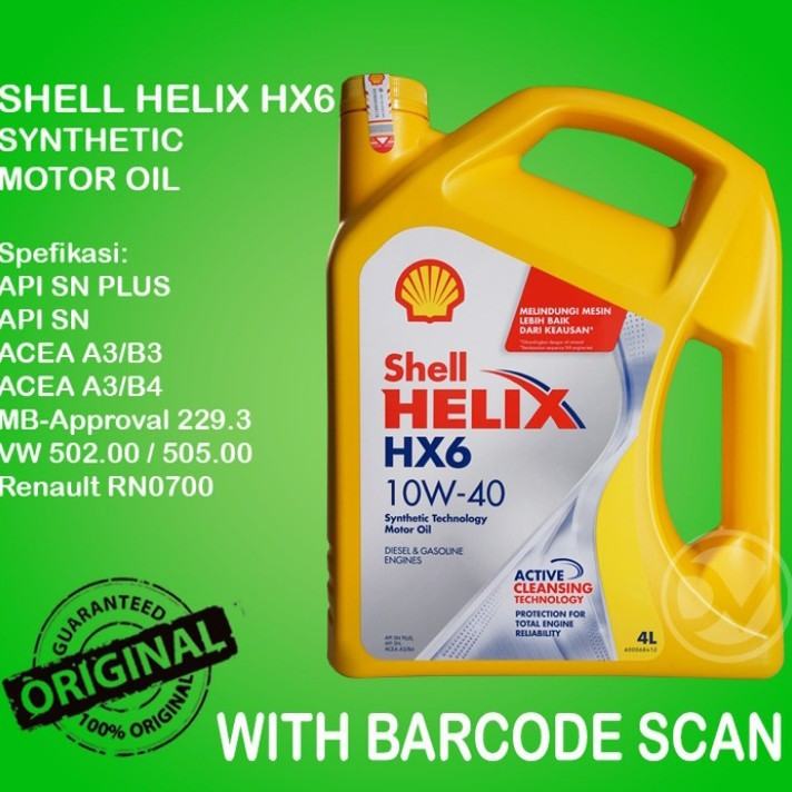 Jual SHELL HELIX HX6 10W-40 4LITER | Shopee Indonesia