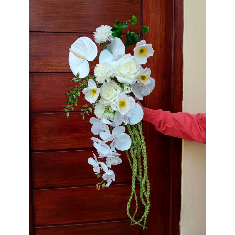 Jual (READY) Wedding Bouquet Artificial Orchid Flower Series | Buket ...