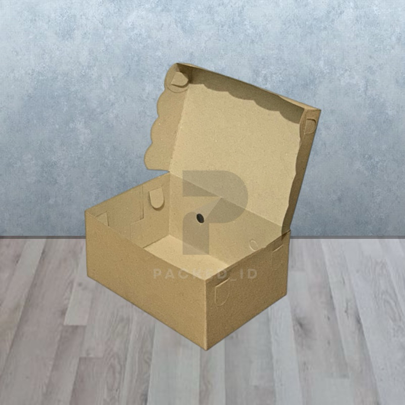 Jual Box Kotak Kue (R3) Renda Kraft Cokelat ukuran 15x10,5x7 cm ...