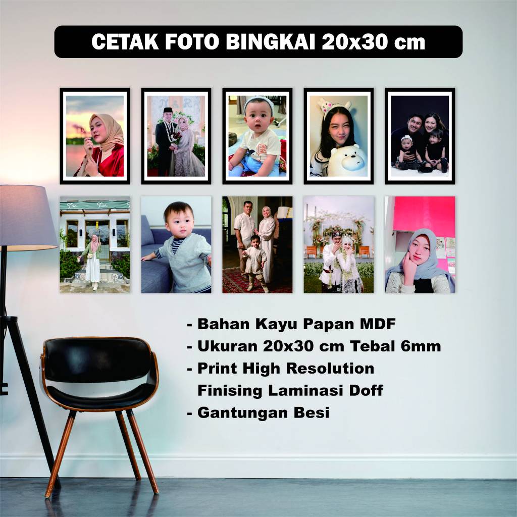 Jual CETAK FOTO BINGKAI FRAME UKURAN 20x30 cm MDF 6 mm | Shopee Indonesia