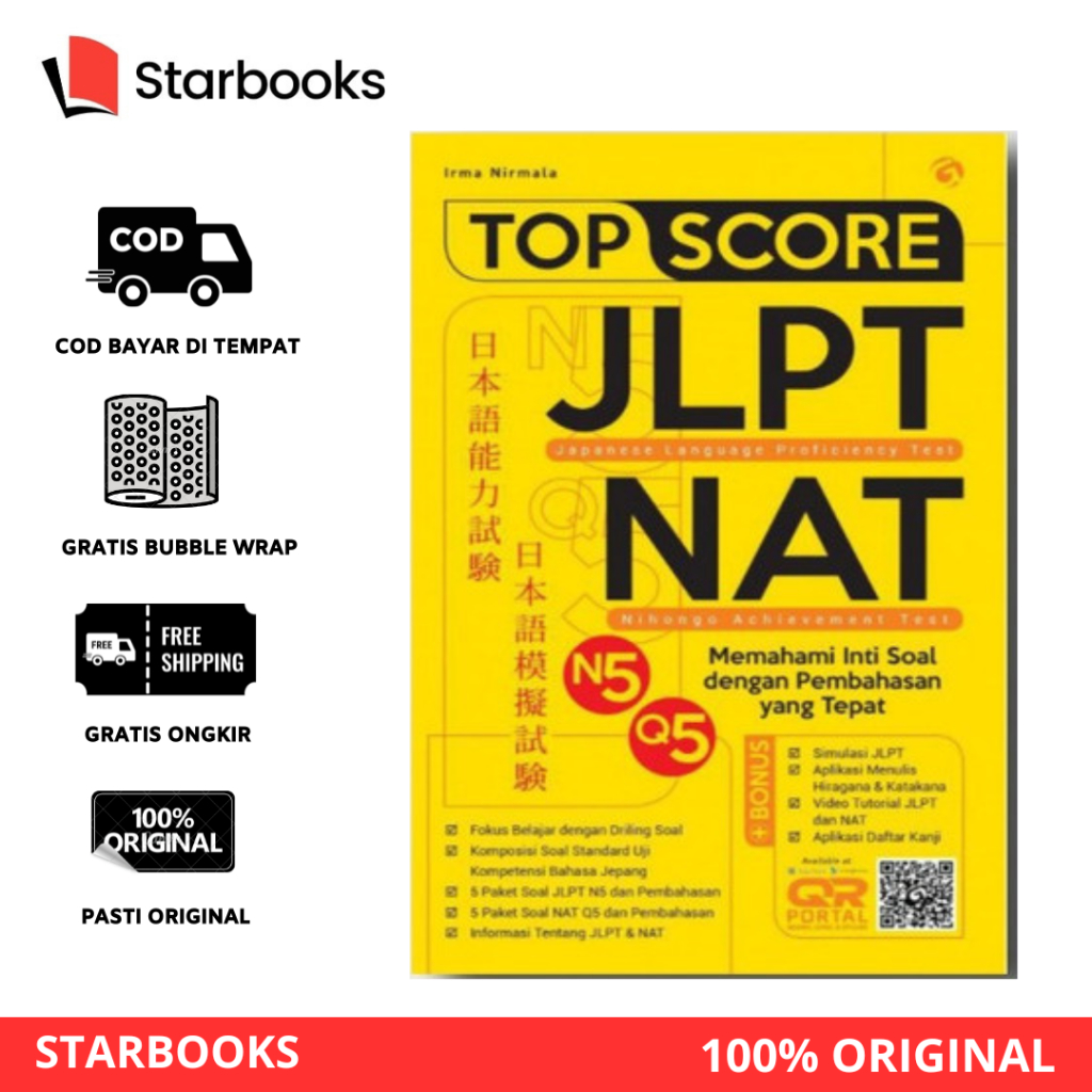 Jual BUKU SOAL TES JLPT BAHASA JEPANG: TOP SCORE JLPT - NAT N5 - Q5 ...