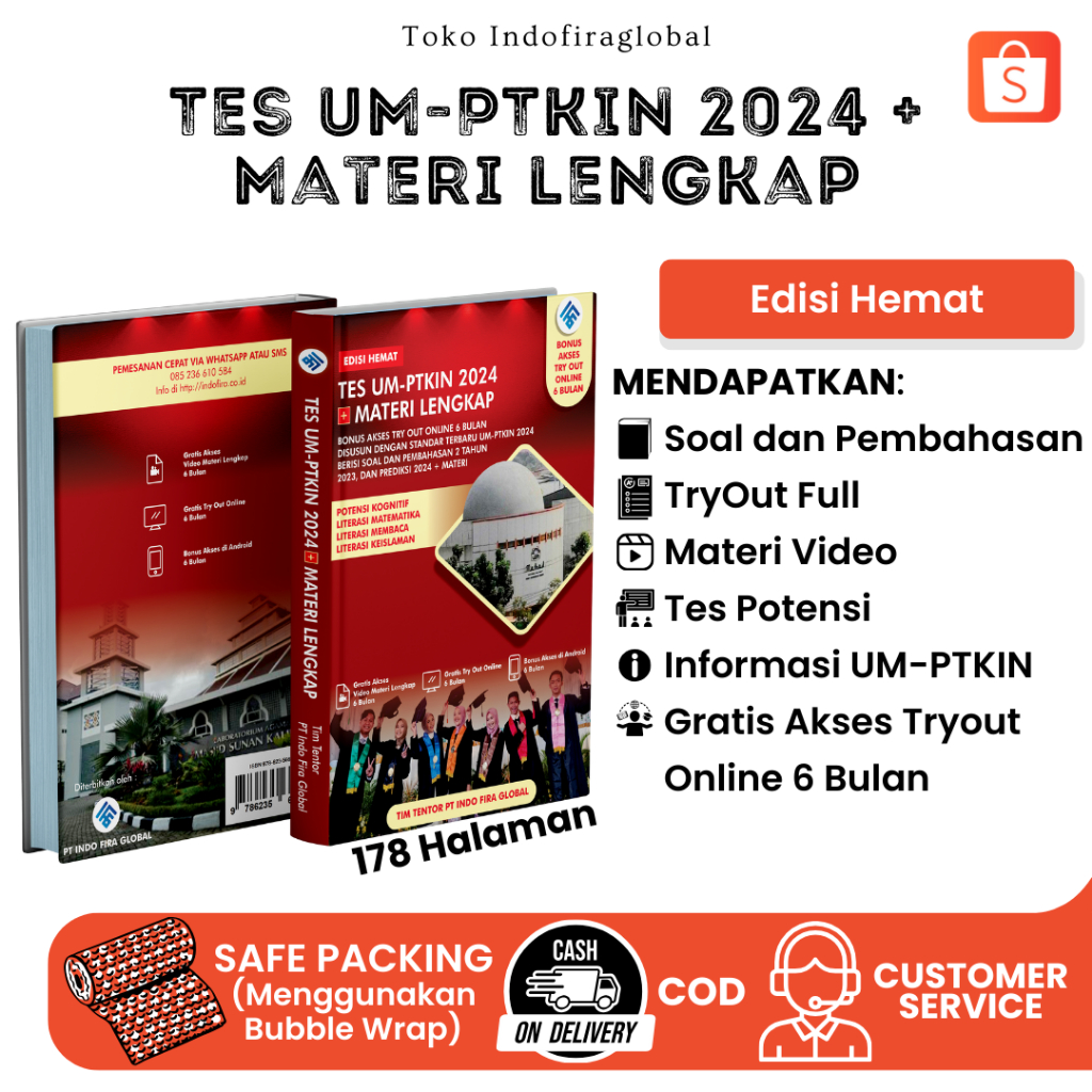 Jual New Arrival Buku Terbaru TES UM-PTKIN 2024 + MATERI LENGKAP (Edisi ...