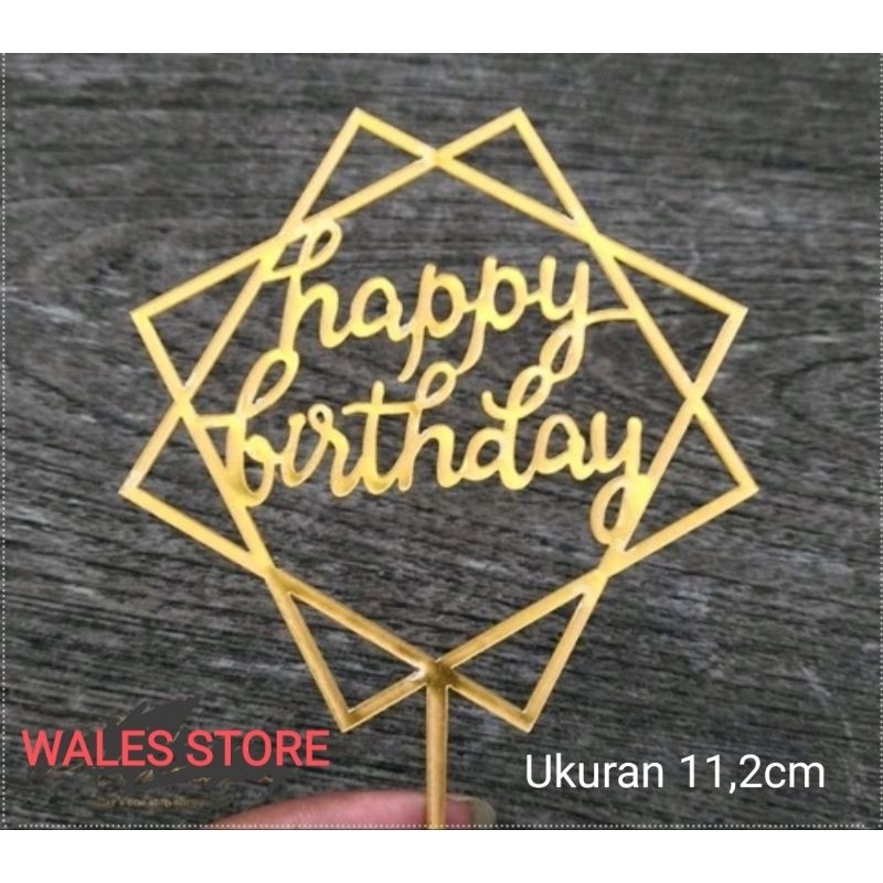 Jual Cake Topper Ulang Tahun Cake Topper Acrylic Happy Birthday