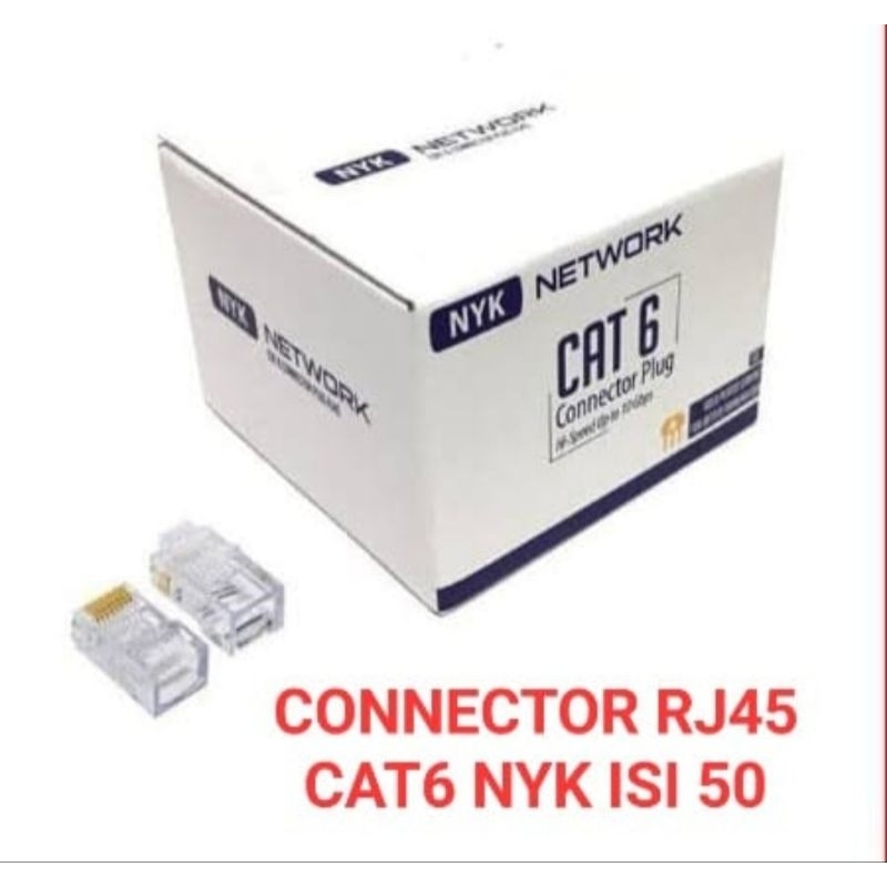 Jual CONNECTOR RJ45 CAT6 NYK ISI 50PCS | Shopee Indonesia
